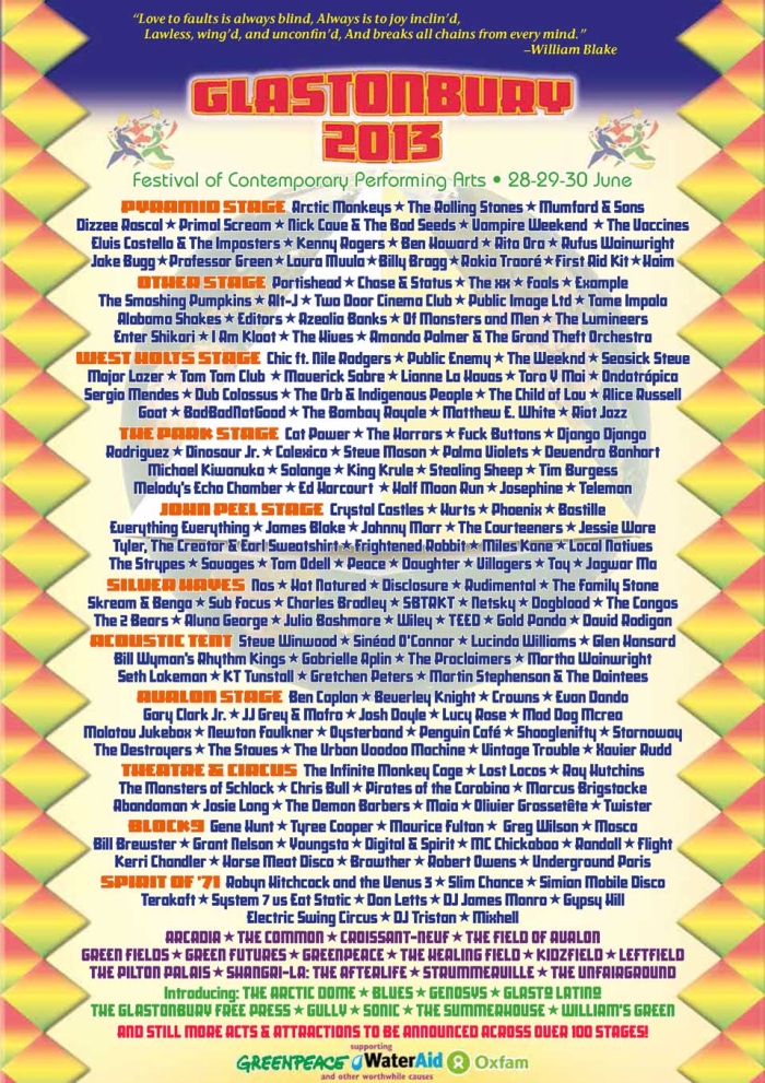 Glastonbury  line-up